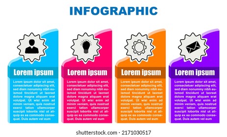 Vector illustration Infographic design template with icons and 4 options or steps. Can be used for process, presentations, layout, banner, info graph.