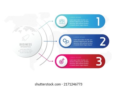 Vector illustration infographic design template with 3 options or steps. used in presentation In business or marketing
