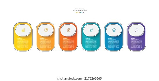 vector illustration Infographic design template with icons and 6 options or steps. Can be used for process, presentations, layout, banner,info graph.