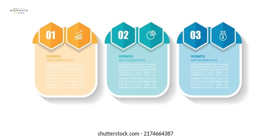 Vektorgrafik Infografische Design-Vorlage mit Symbolen und 3 Optionen oder Schritte. Kann für Prozess, Präsentationen, Layout, Banner, Infografik verwendet werden.