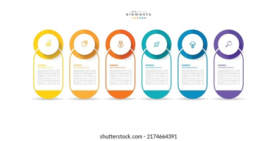 vector illustration Infographic design template with icons and 6 options or steps. Can be used for process, presentations, layout, banner,info graph.