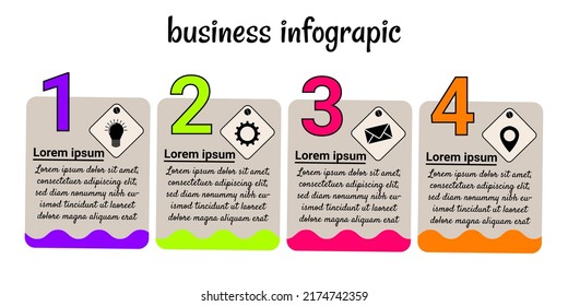 Vector illustration Infographic design template with icons and 4 options or steps. Can be used for process, presentations, layout, banner, info graph.