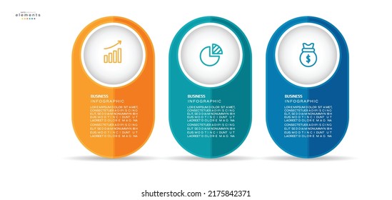 vector illustration Infographic design template with icons and 3 options or steps. Can be used for process, presentations, layout, banner,info graph.