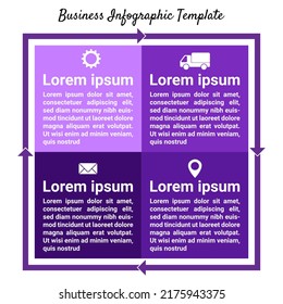 Vector illustration Infographic design template with icons and 4 options or steps. Can be used for process, presentations, layout, banner, info graph.