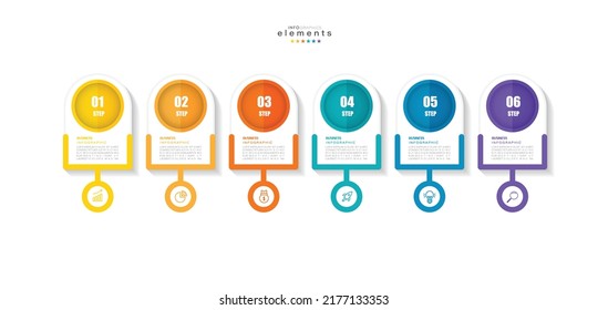 vector illustration Infographic design template with icons and 6 options or steps. Can be used for process, presentations, layout, banner,info graph.