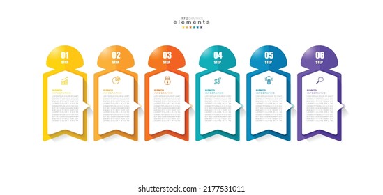 vector illustration Infographic design template with icons and 6 options or steps. Can be used for process, presentations, layout, banner,info graph.