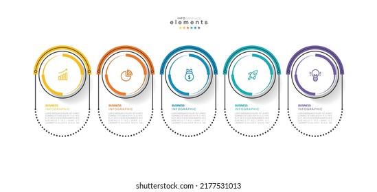 vector illustration Infographic design template with icons and 5 options or steps. Can be used for process, presentations, layout, banner,info graph.