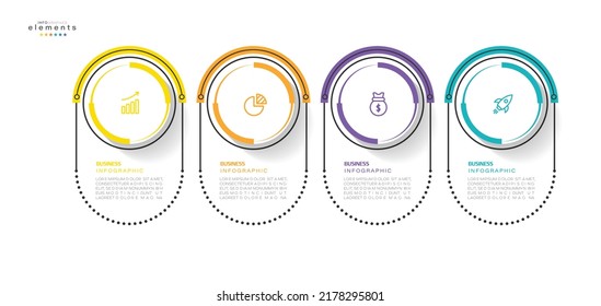 vector illustration Infographic design template with icons and 4 options or steps. Can be used for process, presentations, layout, banner,info graph.