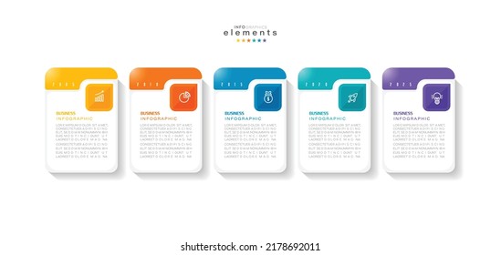 vector illustration Infographic design template with icons and 5 options or steps. Can be used for process, presentations, layout, banner,info graph.