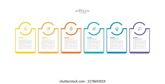 vector illustration Infographic design template with icons and 6 options or steps. Can be used for process, presentations, layout, banner,info graph.