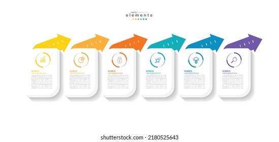 vector illustration Infographic design template with icons and 6 options or steps. Can be used for process, presentations, layout, banner,info graph.