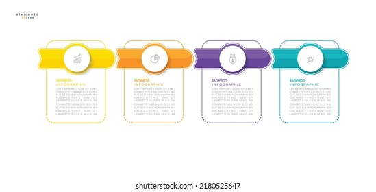 Vektorgrafik Infografische Design-Vorlage mit Symbolen und 4 Optionen oder Schritten. Kann für Prozess, Präsentationen, Layout, Banner, Infografik verwendet werden.