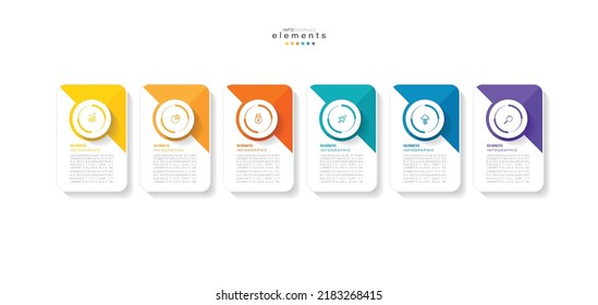 vector illustration Infographic design template with icons and 6 options or steps. Can be used for process, presentations, layout, banner,info graph.