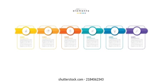 vector illustration Infographic design template with icons and 6 options or steps. Can be used for process, presentations, layout, banner,info graph.