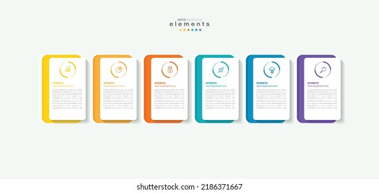 vector illustration Infographic design template with icons and 6 options or steps. Can be used for process, presentations, layout, banner,info graph.