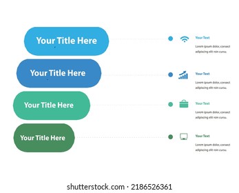 ilustración vectorial Plantilla de diseño infográfico con iconos y 4 opciones o pasos. Se puede usar para procesos, presentaciones, diseño, banner, gráfico de información.