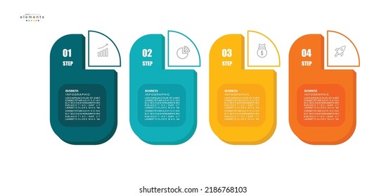 vector illustration Infographic design template with icons and 4 options or steps. Can be used for process, presentations, layout, banner,info graph.