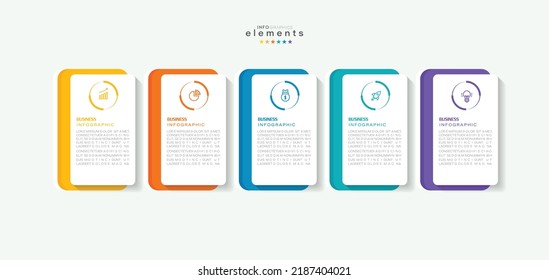 vector illustration Infographic design template with icons and 5 options or steps. Can be used for process, presentations, layout, banner,info graph.