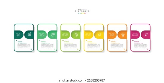 vector illustration Infographic design template with icons and 6 options or steps. Can be used for process, presentations, layout, banner,info graph.