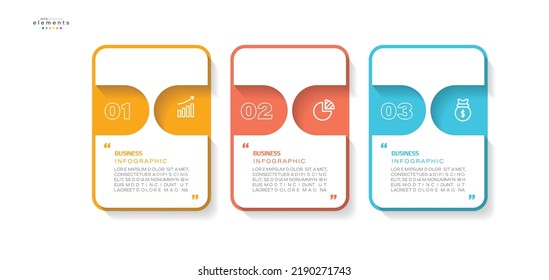 ilustración vectorial Plantilla de diseño infográfico con iconos y 3 opciones o pasos. Se puede usar para procesos, presentaciones, diseño, banner, gráfico de información.