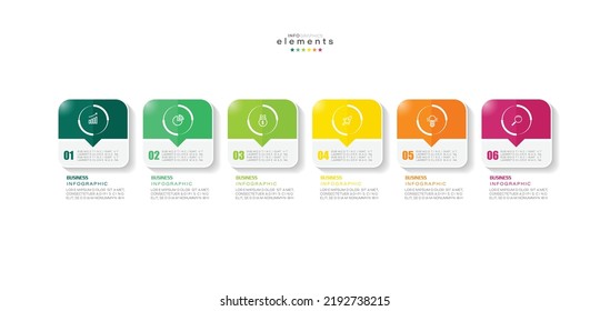 vector illustration Infographic design template with icons and 6 options or steps. Can be used for process, presentations, layout, banner,info graph.