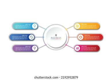 Vector illustration infographic design template, presentation and chart. 6 options or steps. Premium Vector
