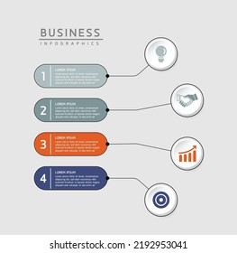 Vector illustration infographic design template, presentation and chart. 4 options or steps. Premium Vector
