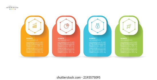 Vektorgrafik Infografische Design-Vorlage mit Symbolen und 4 Optionen oder Schritten. Kann für Prozess, Präsentationen, Layout, Banner, Infografik verwendet werden.
