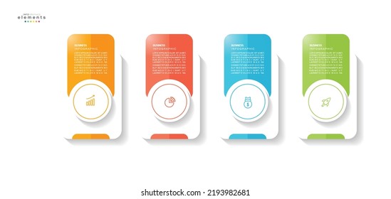 Vektorgrafik Infografische Design-Vorlage mit Symbolen und 4 Optionen oder Schritten. Kann für Prozess, Präsentationen, Layout, Banner, Infografik verwendet werden.