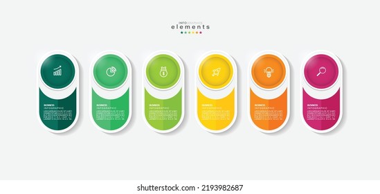 vector illustration Infographic design template with icons and 6 options or steps. Can be used for process, presentations, layout, banner,info graph.