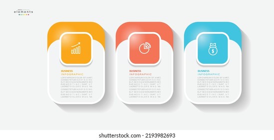vector illustration Infographic design template with icons and 3 options or steps. Can be used for process, presentations, layout, banner,info graph.
