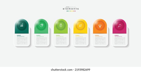 vector illustration Infographic design template with icons and 6 options or steps. Can be used for process, presentations, layout, banner,info graph.