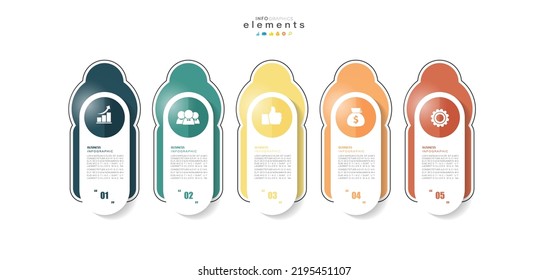 vector illustration Infographic design template with icons and 5 options or steps. Can be used for process, presentations, layout, banner,info graph.