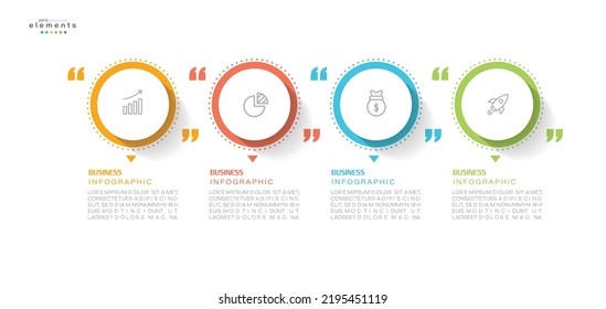 ilustración vectorial Plantilla de diseño infográfico con iconos y 4 opciones o pasos. Se puede usar para procesos, presentaciones, diseño, banner, gráfico de información.