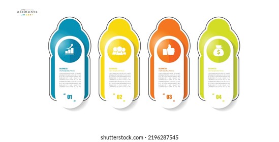 vector illustration Infographic design template with icons and 4 options or steps. Can be used for process, presentations, layout, banner,info graph.