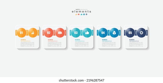vector illustration Infographic design template with icons and 5 options or steps. Can be used for process, presentations, layout, banner,info graph.