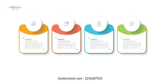 Vektorgrafik Infografische Design-Vorlage mit Symbolen und 4 Optionen oder Schritten. Kann für Prozess, Präsentationen, Layout, Banner, Infografik verwendet werden.