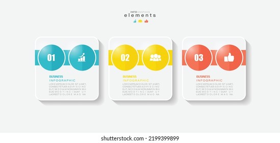 Vektorgrafik Infografische Design-Vorlage mit Symbolen und 3 Optionen oder Schritte. Kann für Prozess, Präsentationen, Layout, Banner, Infografik verwendet werden.