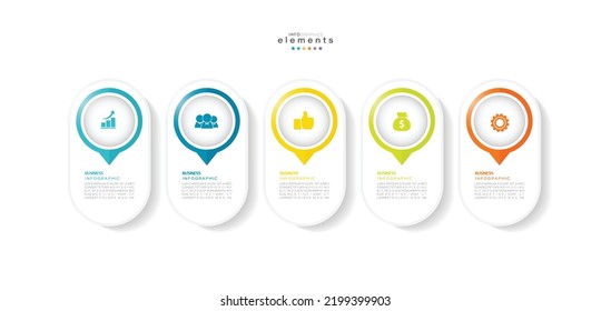 vector illustration Infographic design template with icons and 5 options or steps. Can be used for process, presentations, layout, banner,info graph.