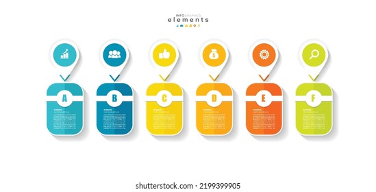 vector illustration Infographic design template with icons and 6 options or steps. Can be used for process, presentations, layout, banner,info graph.