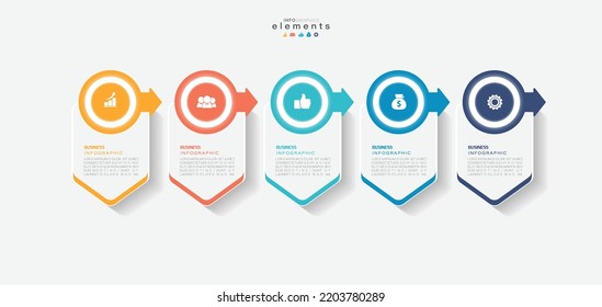 vector illustration Infographic design template with icons and 5 options or steps. Can be used for process, presentations, layout, banner,info graph.