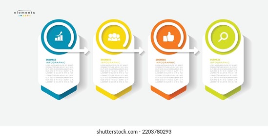 vector illustration Infographic design template with icons and 4 options or steps. Can be used for process, presentations, layout, banner,info graph.