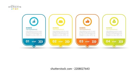 vector illustration Infographic design template with icons and 4 options or steps. Can be used for process, presentations, layout, banner,info graph.