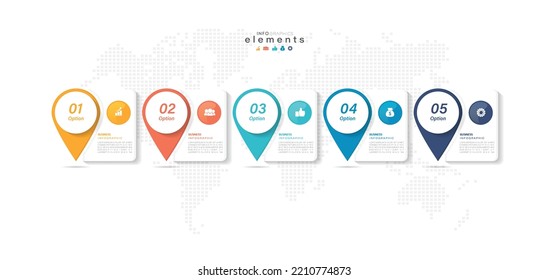 vector illustration Infographic design template with icons and 5 options or steps. Can be used for process, presentations, layout, banner,info graph.