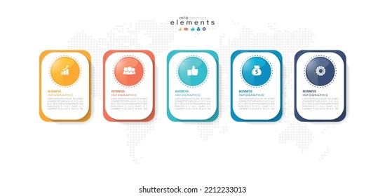 vector illustration Infographic design template with icons and 5 options or steps. Can be used for process, presentations, layout, banner,info graph.