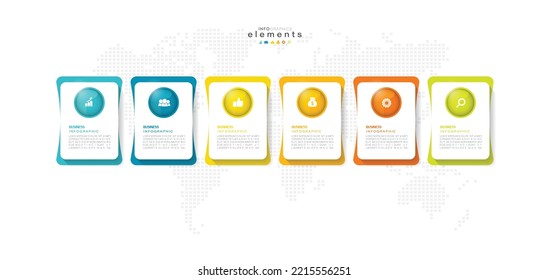 vector illustration Infographic design template with icons and 6 options or steps. Can be used for process, presentations, layout, banner,info graph.