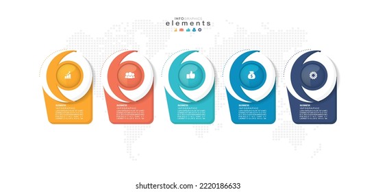vector illustration Infographic design template with icons and 5 options or steps. Can be used for process, presentations, layout, banner,info graph.