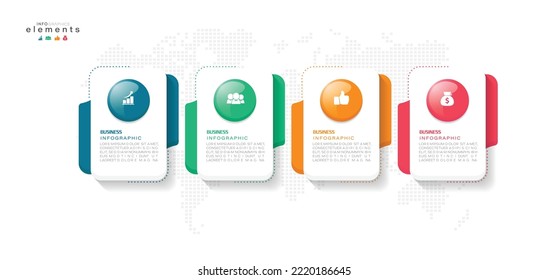 vector illustration Infographic design template with icons and 4 options or steps. Can be used for process, presentations, layout, banner,info graph.