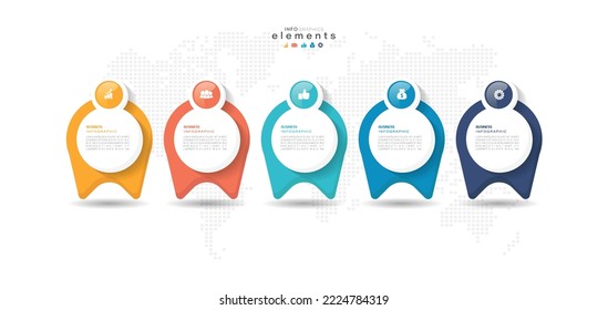 vector illustration Infographic design template with icons and 5 options or steps. Can be used for process, presentations, layout, banner,info graph.