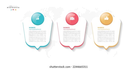 vector illustration Infographic design template with icons and 3 options or steps. Can be used for process, presentations, layout, banner,info graph.